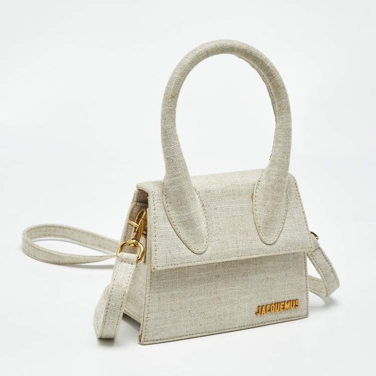 Pre Owned Jacquemus Beige Canvas Le Chiquito Moyen Top Handle Bag