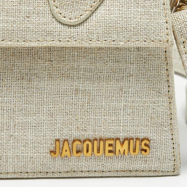 Pre Owned Jacquemus Beige Canvas Le Chiquito Moyen Top Handle Bag