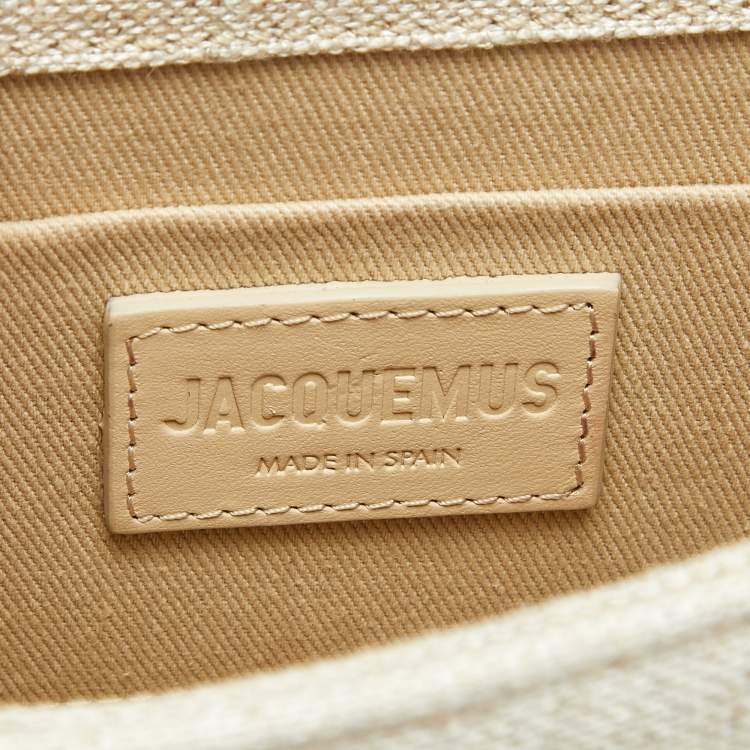 Pre Owned Jacquemus Beige Canvas Le Chiquito Moyen Top Handle Bag