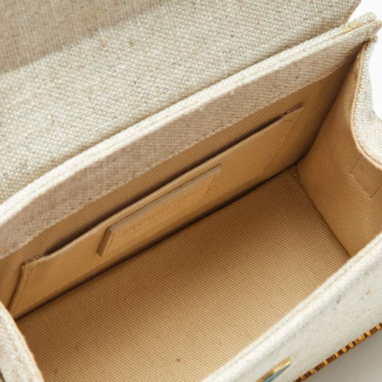 Pre Owned Jacquemus Beige Canvas Le Chiquito Moyen Top Handle Bag