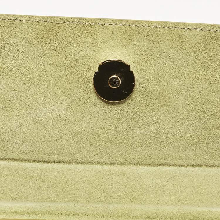 Pre Owned Jacquemus Light Green Suede Le Chiquito Moyen Top Handle Bag