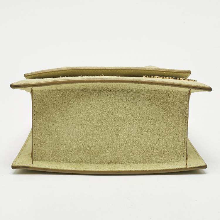 Pre Owned Jacquemus Light Green Suede Le Chiquito Moyen Top Handle Bag