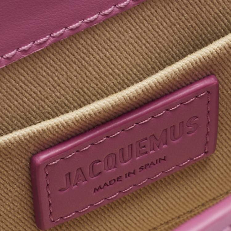 Pre Owned Jacquemus Fuchsia Leather Le Chiquito Noeud Top Handle Bag