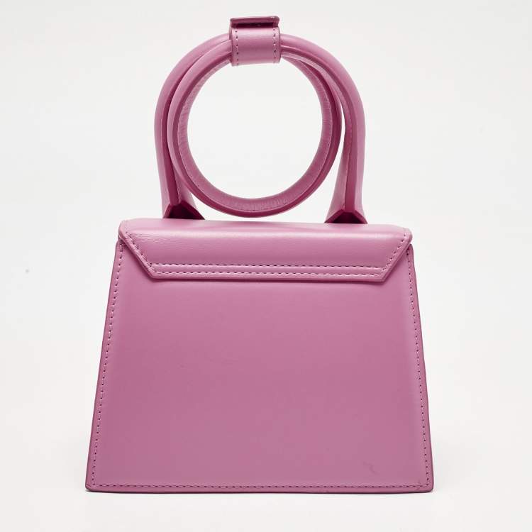 Pre Owned Jacquemus Fuchsia Leather Le Chiquito Noeud Top Handle Bag