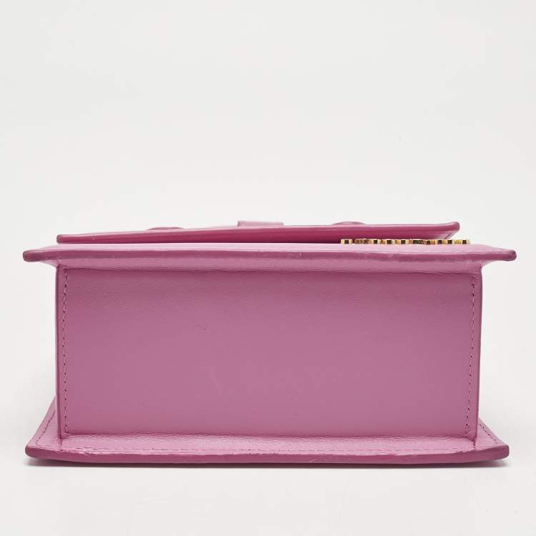 Pre Owned Jacquemus Fuchsia Leather Le Chiquito Noeud Top Handle Bag