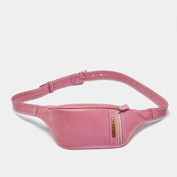Pre Owned Jacquemus Pink Leather La Banane Belt Bag