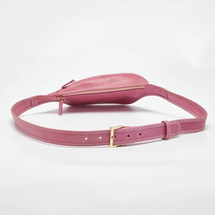 Pre Owned Jacquemus Pink Leather La Banane Belt Bag