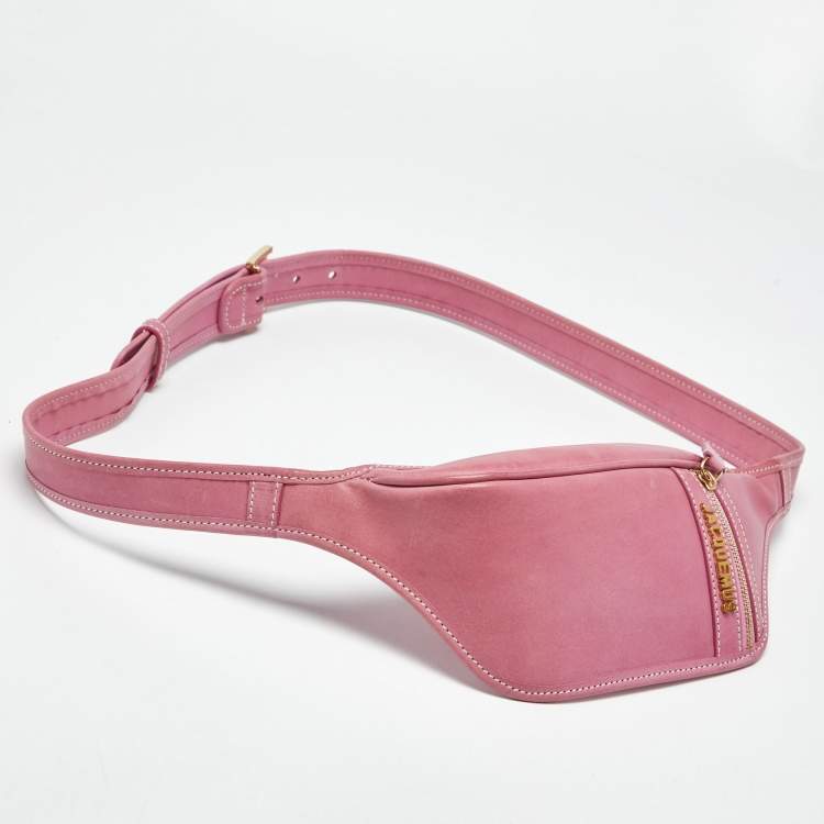 Pre Owned Jacquemus Pink Leather La Banane Belt Bag