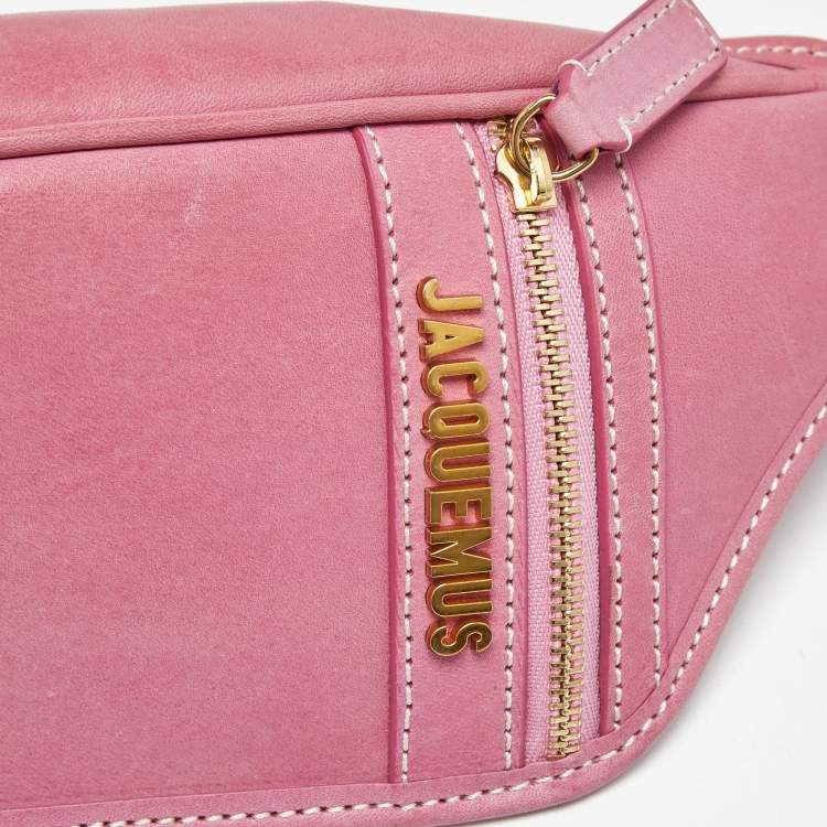 Pre Owned Jacquemus Pink Leather La Banane Belt Bag