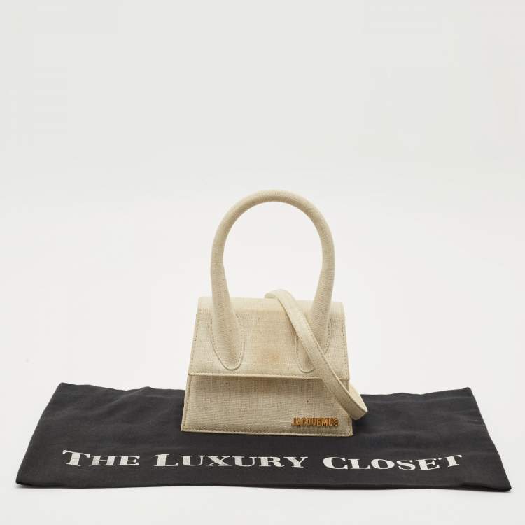 Pre Owned Jacquemus Beige Canvas Le Chiquito Moyen Top Handle Bag