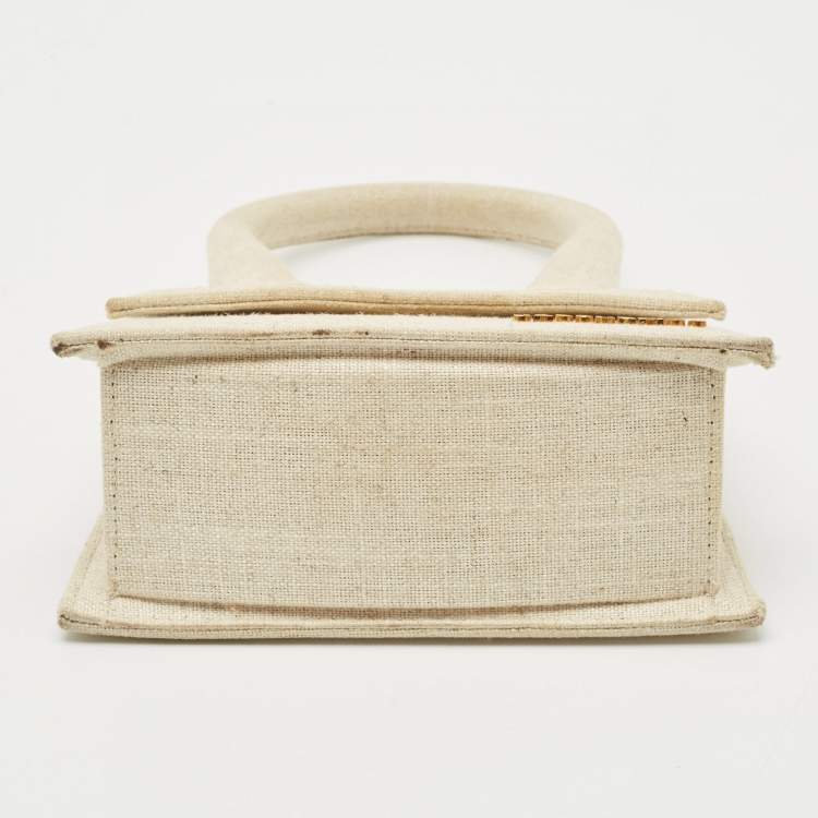 Pre Owned Jacquemus Beige Canvas Le Chiquito Moyen Top Handle Bag