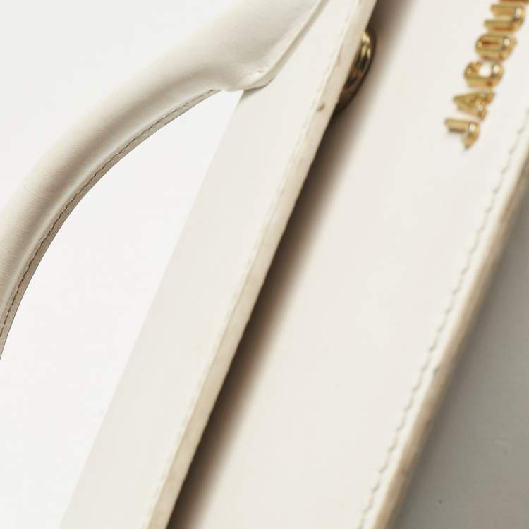 Pre Owned Jacquemus White Leather Le chiquito Long Top Handle Bag