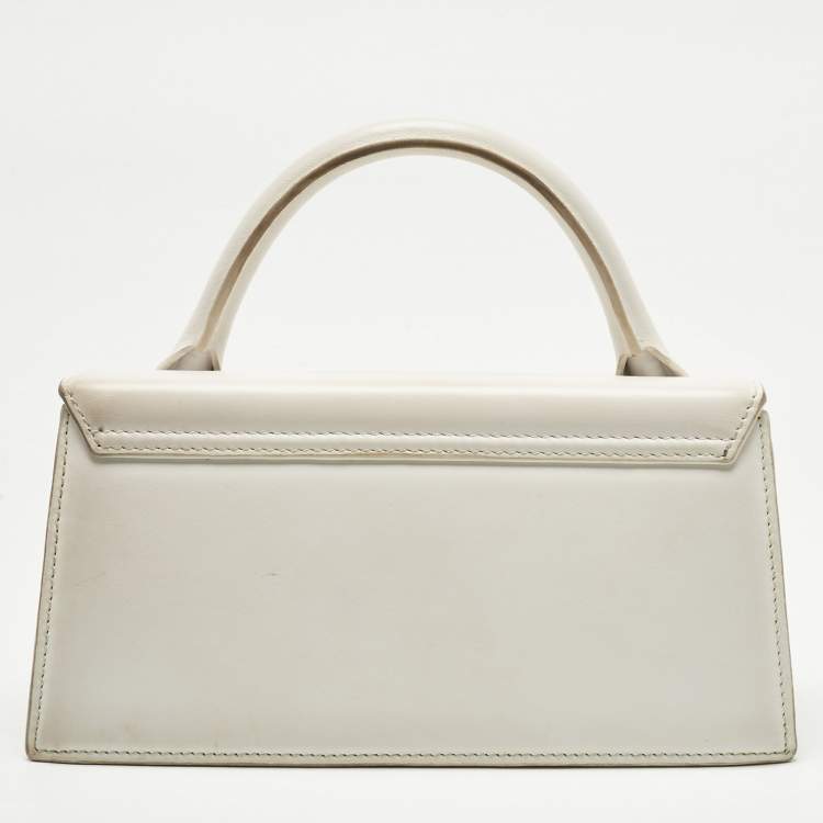 Pre Owned Jacquemus White Leather Le chiquito Long Top Handle Bag