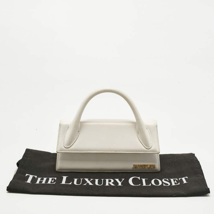 Pre Owned Jacquemus White Leather Le chiquito Long Top Handle Bag