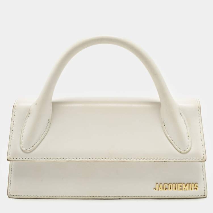 Pre Owned Jacquemus White Leather Le chiquito Long Top Handle Bag