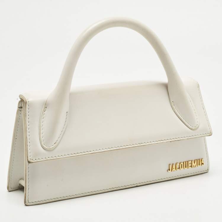 Pre Owned Jacquemus White Leather Le chiquito Long Top Handle Bag