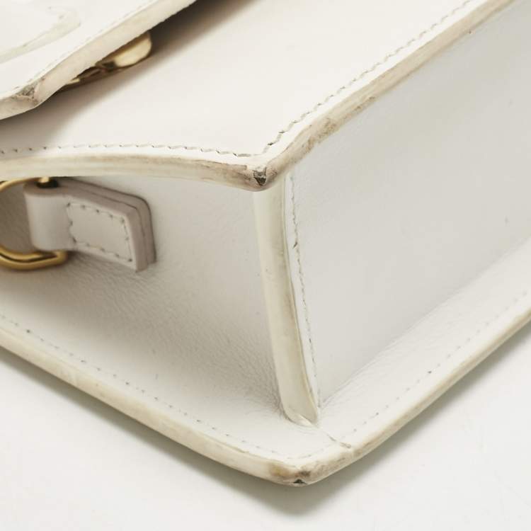Pre Owned Jacquemus White Leather Le chiquito Long Top Handle Bag