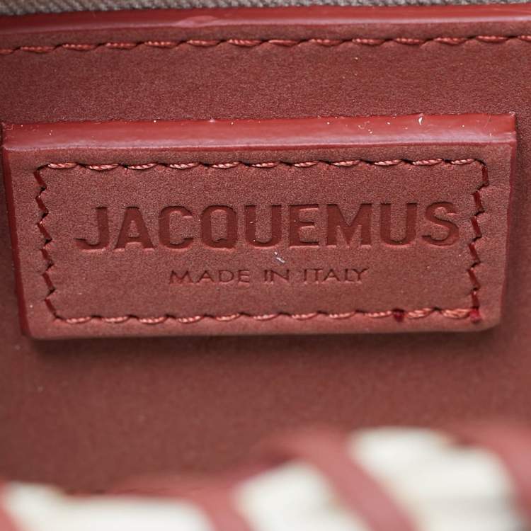 Pre Owned Jacquemus Brick Brown/Cream Nubuck Leather and Wicker Le Bambino Long Bag