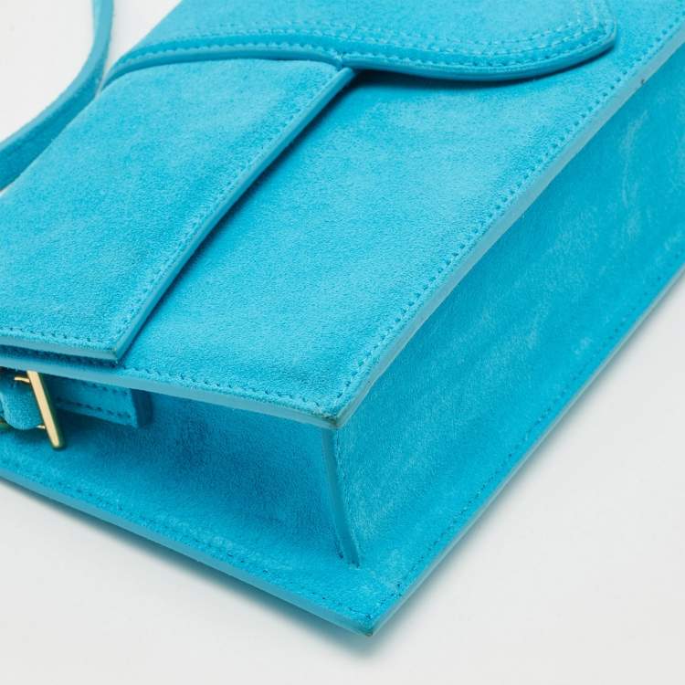 Pre Owned Jacquemus Blue Suede Le Bambino Long Shoulder Bag