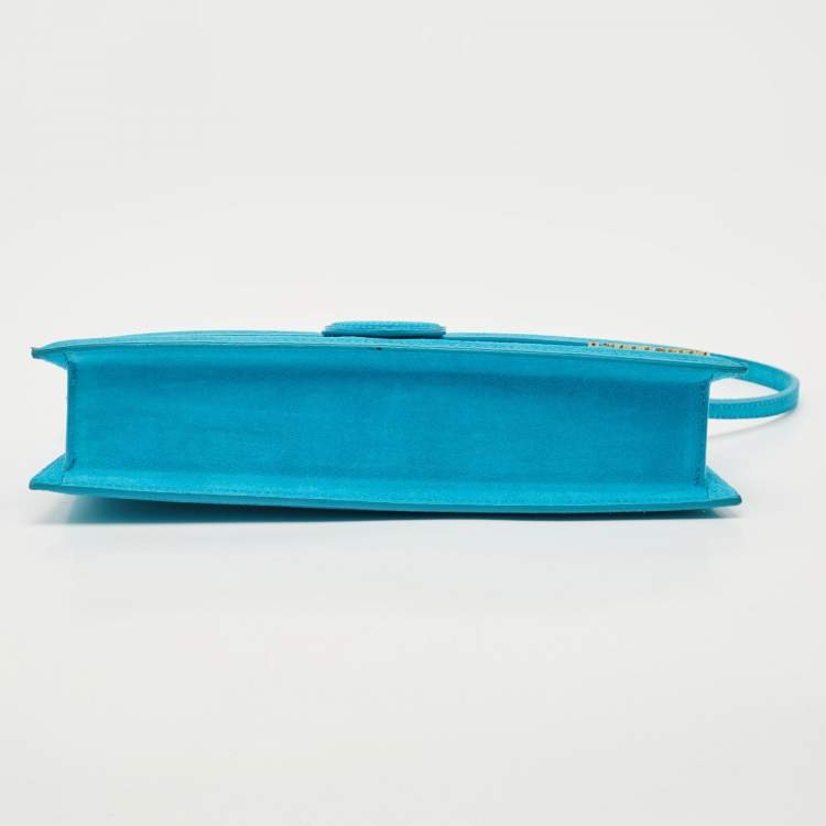 Pre Owned Jacquemus Blue Suede Le Bambino Long Shoulder Bag