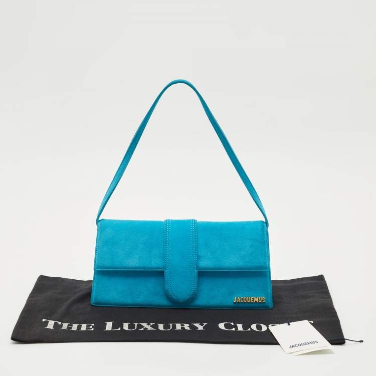 Pre Owned Jacquemus Blue Suede Le Bambino Long Shoulder Bag