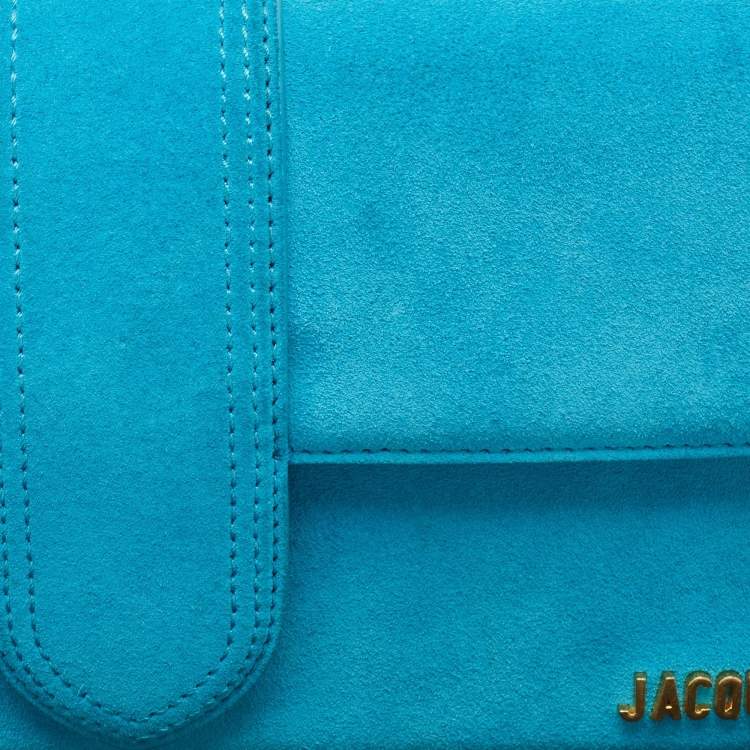 Pre Owned Jacquemus Blue Suede Le Bambino Long Shoulder Bag