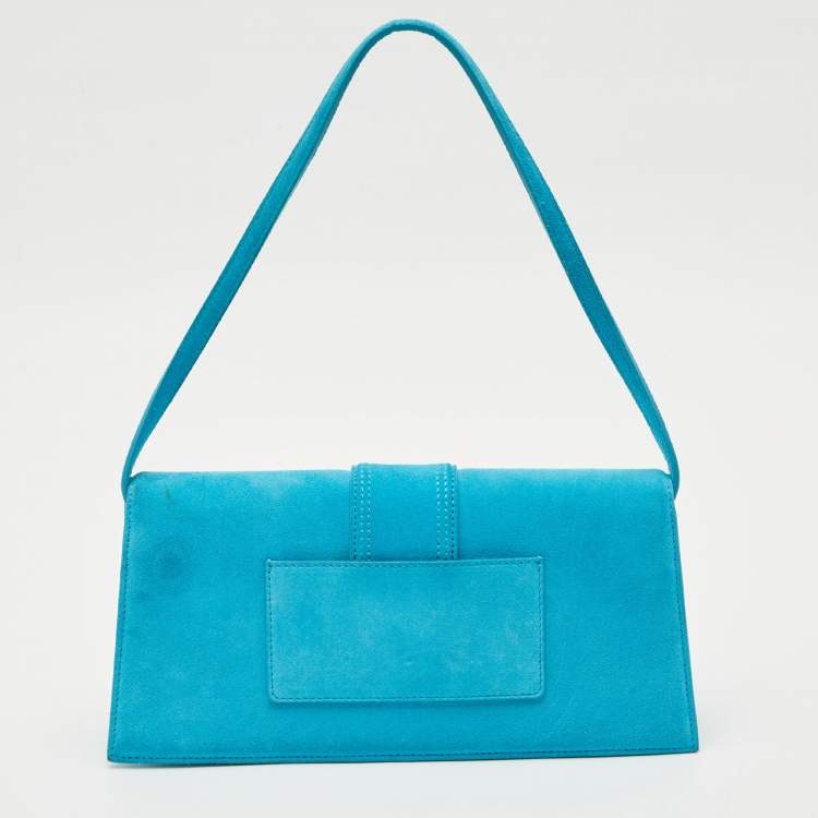 Pre Owned Jacquemus Blue Suede Le Bambino Long Shoulder Bag