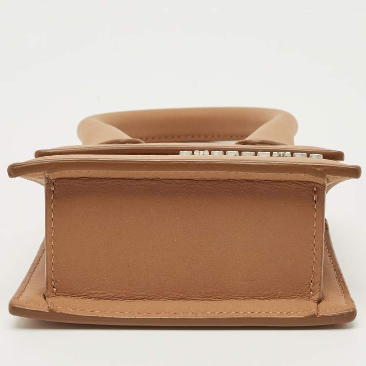 Pre Owned Jacquemus Brown Leather Mini Le Chiquito Top Handle Bag