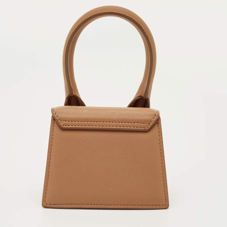 Pre Owned Jacquemus Brown Leather Mini Le Chiquito Top Handle Bag