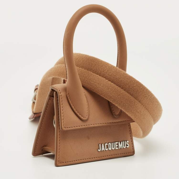 Pre Owned Jacquemus Brown Leather Mini Le Chiquito Top Handle Bag