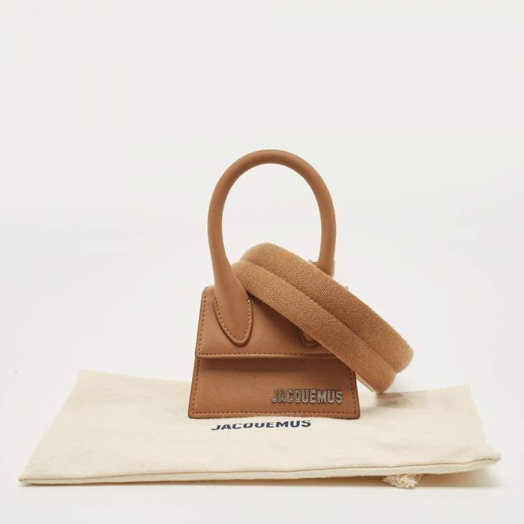 Pre Owned Jacquemus Brown Leather Mini Le Chiquito Top Handle Bag