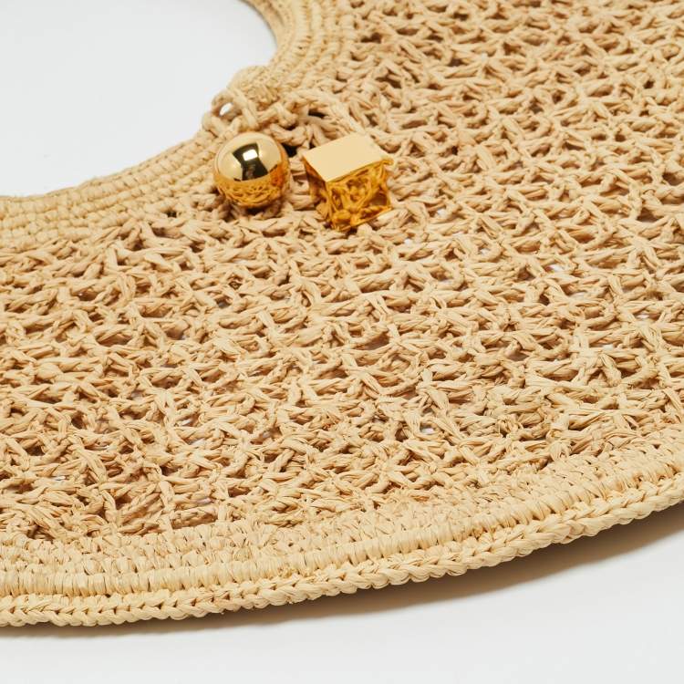 Pre Owned Jacquemus Beige Raffia Spiaggia Tote