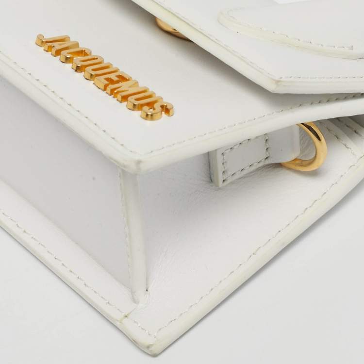 Pre Owned Jacquemus White Leather Mini Le Chiquito Top Handle Bag