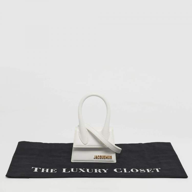 Pre Owned Jacquemus White Leather Mini Le Chiquito Top Handle Bag