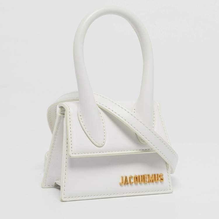Pre Owned Jacquemus White Leather Mini Le Chiquito Top Handle Bag