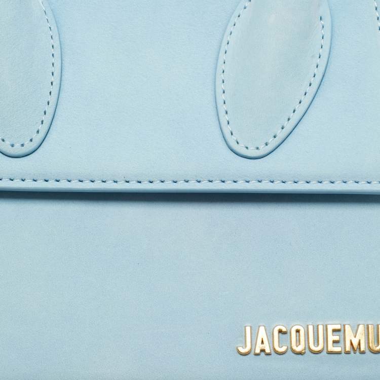 Pre Owned Jacquemus Light Blue Nubuck Leather Le Chiquito Moyen Top Handle Bag