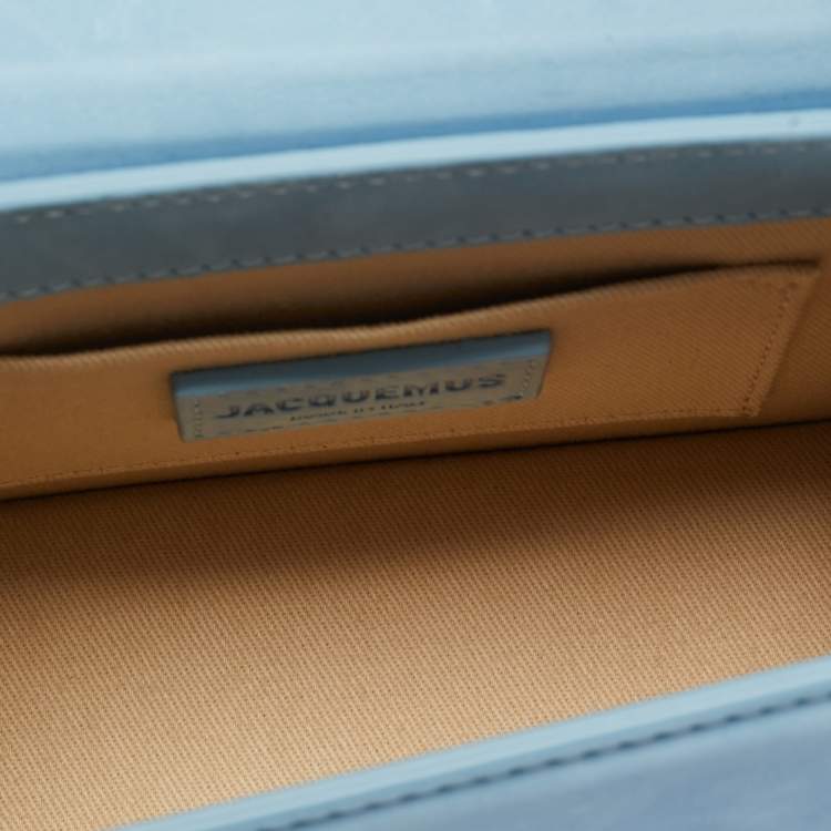 Pre Owned Jacquemus Light Blue Nubuck Leather Le Chiquito Moyen Top Handle Bag