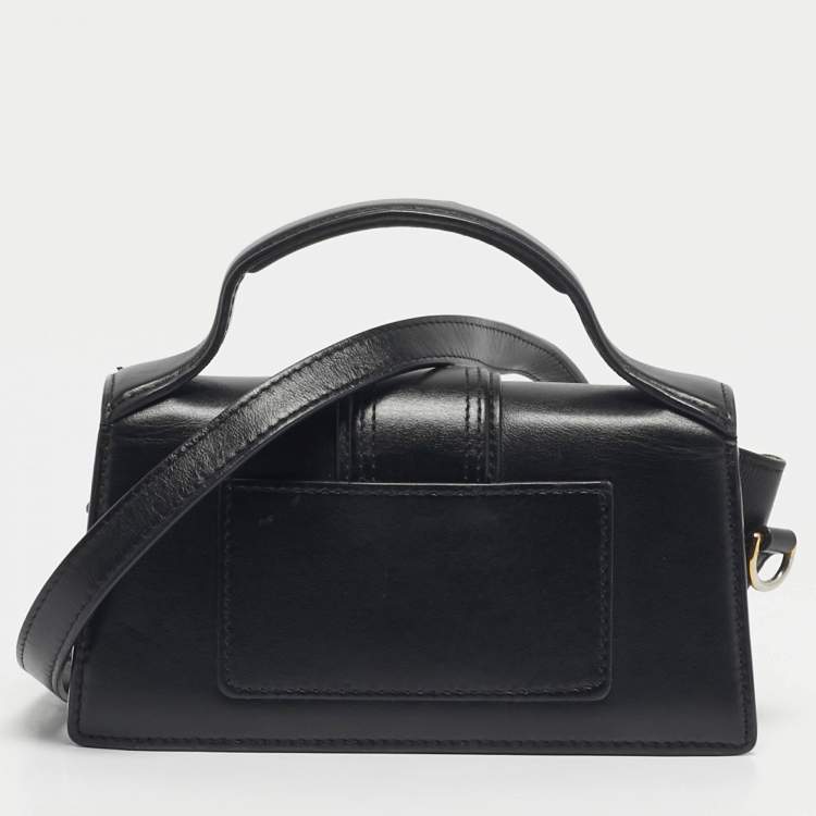 Pre Owned Jacquemus Black Leather Le Bambino Mini Top Handle Bag