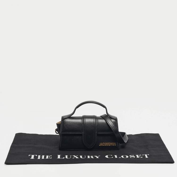 Pre Owned Jacquemus Black Leather Le Bambino Mini Top Handle Bag