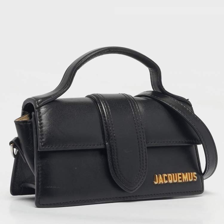 Pre Owned Jacquemus Black Leather Le Bambino Mini Top Handle Bag