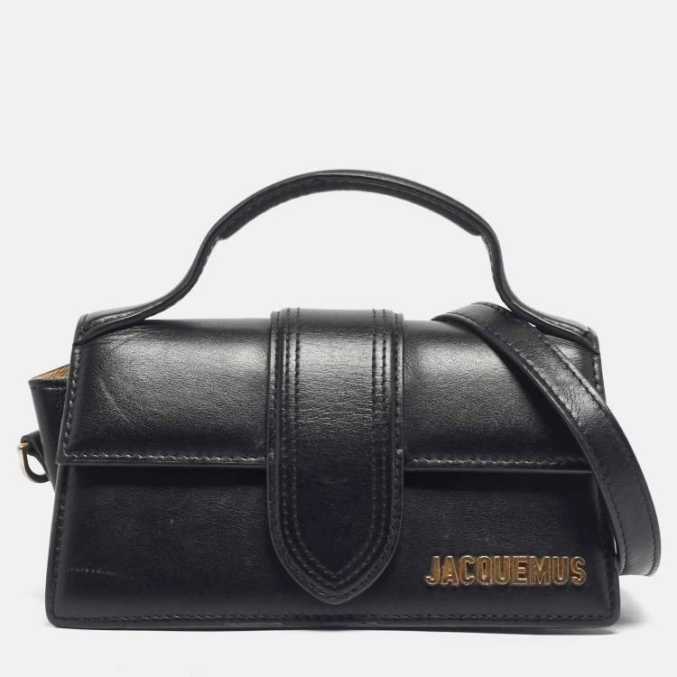 Pre Owned Jacquemus Black Leather Le Bambino Mini Top Handle Bag
