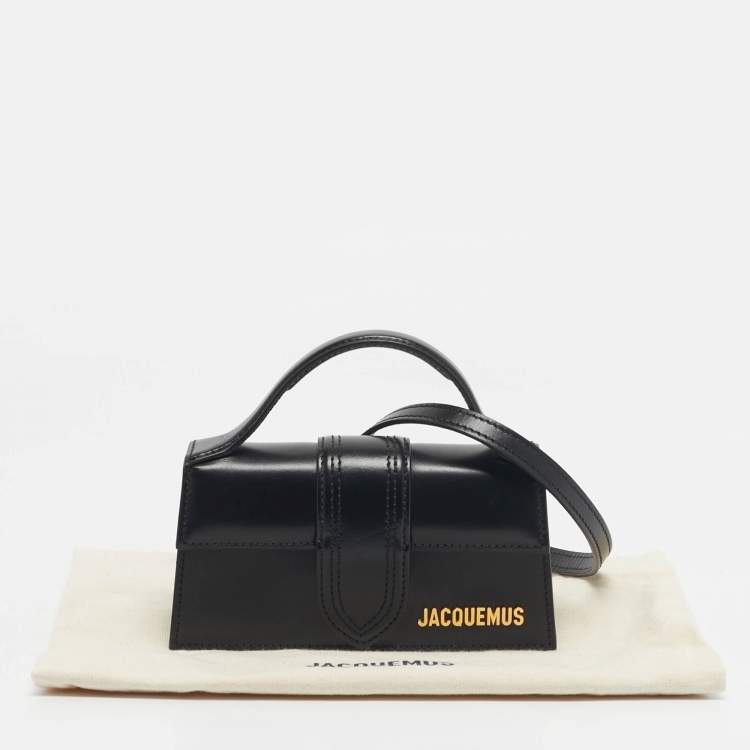 Pre Owned Jacquemus Black Leather Mini Le Bambino Top Handle Bag