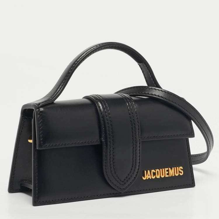 Pre Owned Jacquemus Black Leather Mini Le Bambino Top Handle Bag