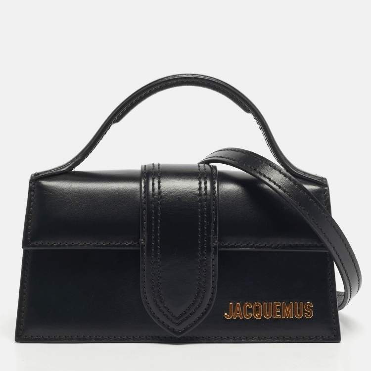Pre Owned Jacquemus Black Leather Mini Le Bambino Top Handle Bag