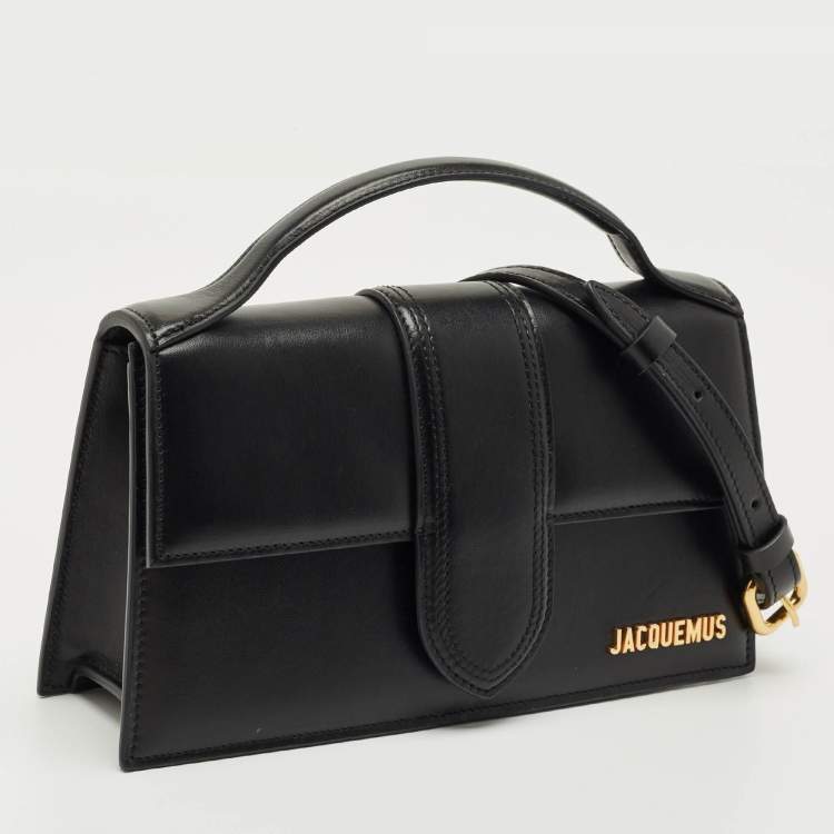 مملوكة مسبقًا Jacquemus Black Leather Le Grand Bambino Top Handle Bag