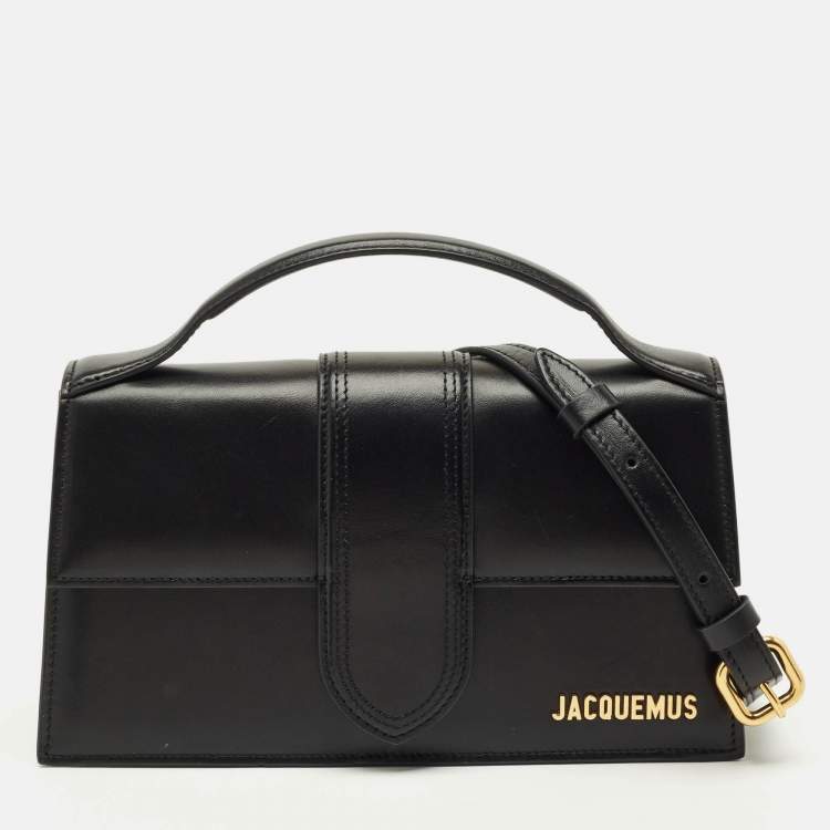مملوكة مسبقًا Jacquemus Black Leather Le Grand Bambino Top Handle Bag