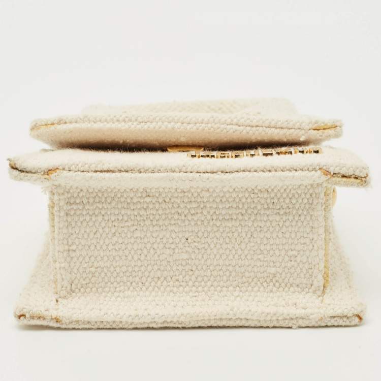 Pre Owned Jacquemus White Canvas Mini Le Chiquito Top Handle Bag