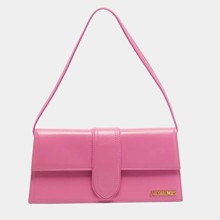 Pre Owned Jacquemus Pink Leather Le Bambino Long Shoulder Bag