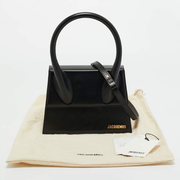 Pre Owned Jacquemus Black Leather Grand Le Chiquito Top Handle Bag