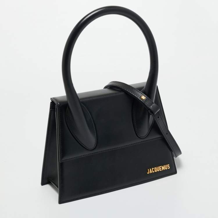 Pre Owned Jacquemus Black Leather Grand Le Chiquito Top Handle Bag